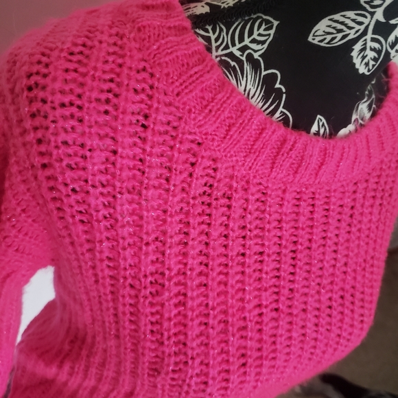 Hot Pink Crop Sweater!! - Picture 2 of 8